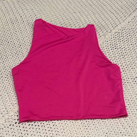 Source Unknown Hot Pink High-Neck Crop Tank - Picture 5 of 5